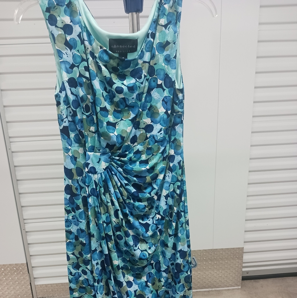 Connected Apparel Womens Sheath Dress Size 10 Geometric Circles Sleeveless